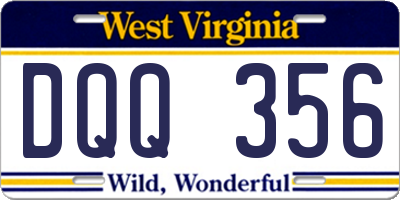 WV license plate DQQ356