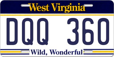 WV license plate DQQ360