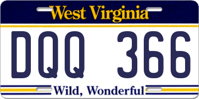 WV license plate DQQ366