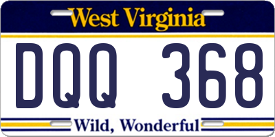 WV license plate DQQ368