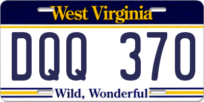 WV license plate DQQ370