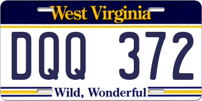 WV license plate DQQ372