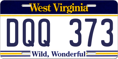 WV license plate DQQ373