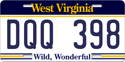 WV license plate DQQ398