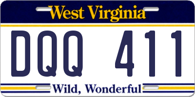 WV license plate DQQ411