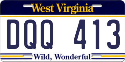 WV license plate DQQ413