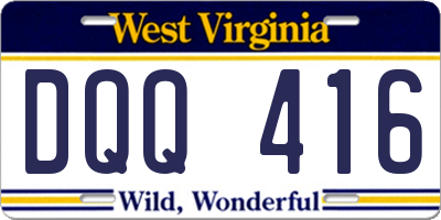 WV license plate DQQ416