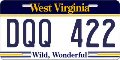 WV license plate DQQ422