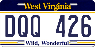 WV license plate DQQ426