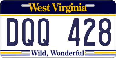 WV license plate DQQ428