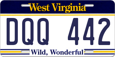 WV license plate DQQ442