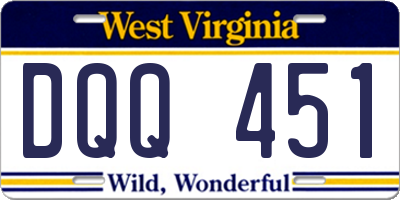 WV license plate DQQ451