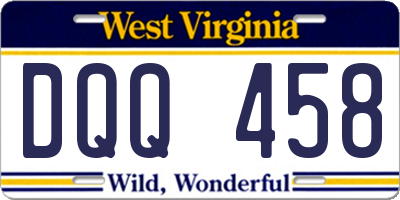 WV license plate DQQ458