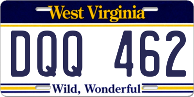 WV license plate DQQ462
