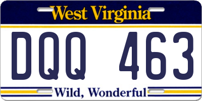 WV license plate DQQ463