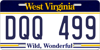 WV license plate DQQ499