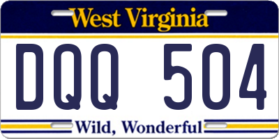 WV license plate DQQ504