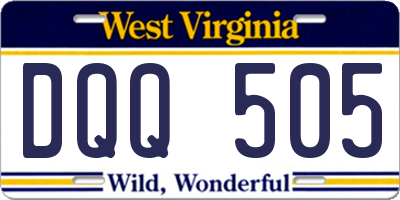 WV license plate DQQ505
