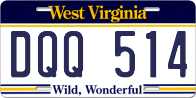 WV license plate DQQ514