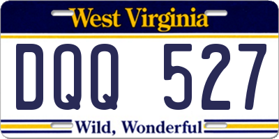 WV license plate DQQ527
