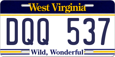 WV license plate DQQ537