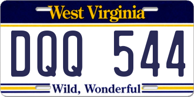 WV license plate DQQ544