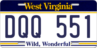WV license plate DQQ551