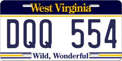 WV license plate DQQ554