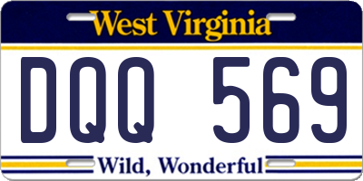 WV license plate DQQ569