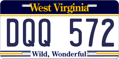 WV license plate DQQ572