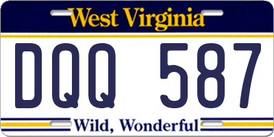 WV license plate DQQ587