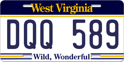 WV license plate DQQ589
