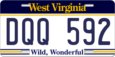 WV license plate DQQ592
