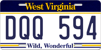 WV license plate DQQ594