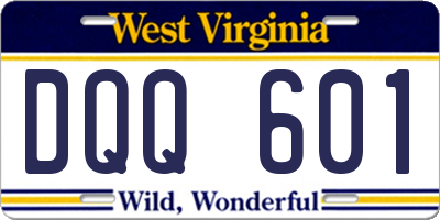 WV license plate DQQ601
