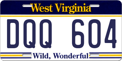 WV license plate DQQ604