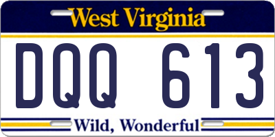 WV license plate DQQ613