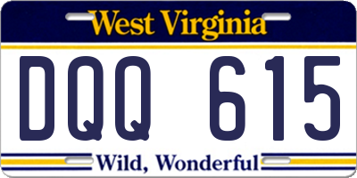 WV license plate DQQ615