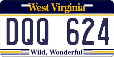 WV license plate DQQ624
