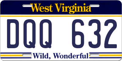 WV license plate DQQ632
