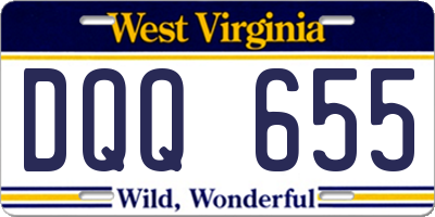 WV license plate DQQ655