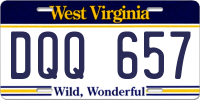 WV license plate DQQ657