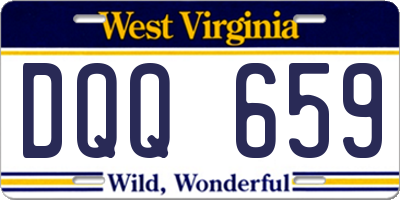 WV license plate DQQ659