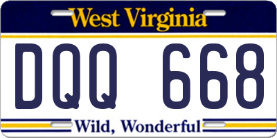 WV license plate DQQ668