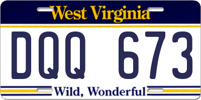 WV license plate DQQ673
