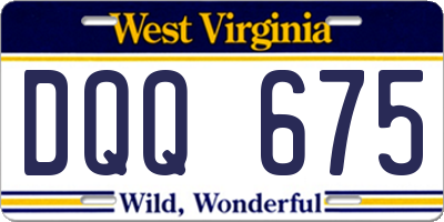 WV license plate DQQ675