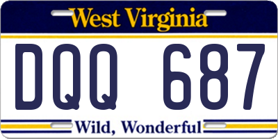 WV license plate DQQ687