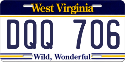 WV license plate DQQ706