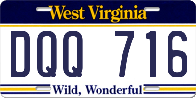 WV license plate DQQ716