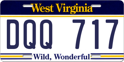 WV license plate DQQ717